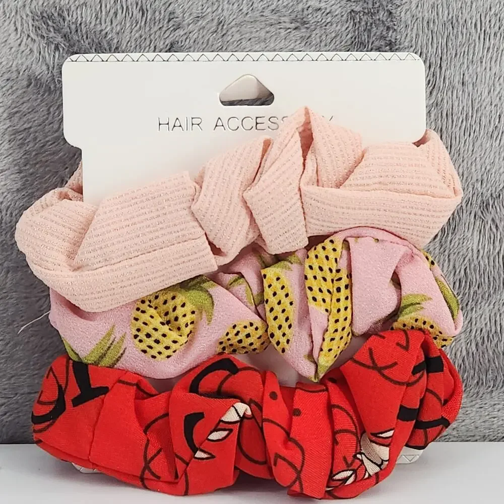 3 pc Scrunchy Set - Hair Accessories - Elastic bands for ponytails - Hair Ties